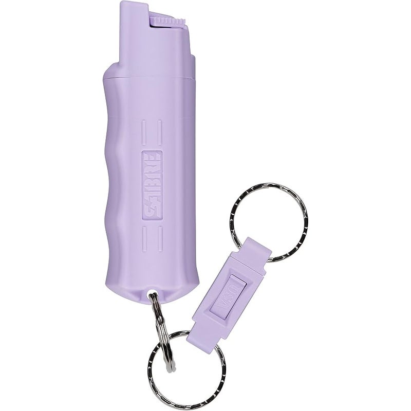 sabre Pepper Spray with Quick Release Keychain for Self Defense – Maximum Strength OC Spray with UV Marking Dye, Twist Lock Safety, Finger Grip, 10‑Second Spray, 14‑ft Range, Made in USA, 0.54 fl oz - Image 1