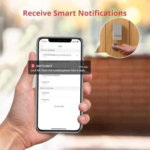 SwitchBot Smart Lock, Bluetooth Electronic Deadbolt, Keyless Entry Door Lock for Front Door, Compatible with WiFi Bridge (Sold Separately), Fits Your Existing Deadbolt,for Airbnbs Vacation Rentals - Image 5