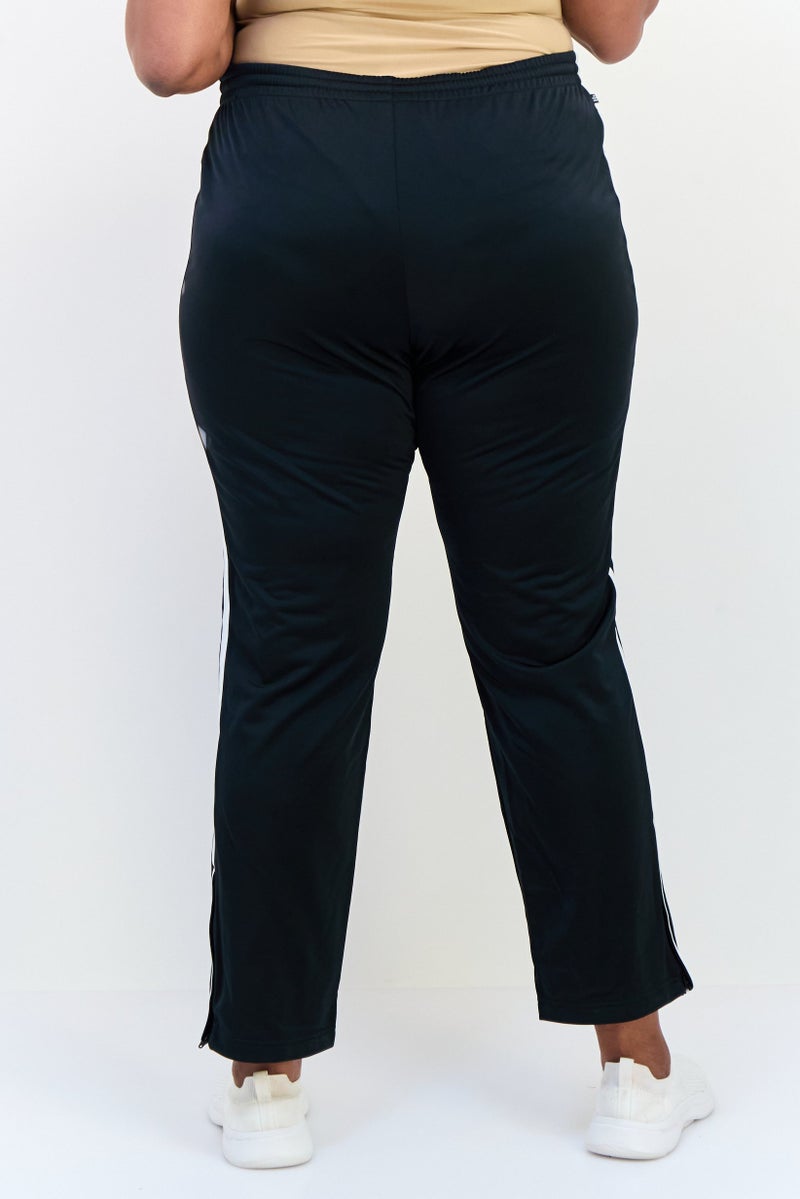 adidas Originals Women Plus Size Embroidered Logo Training Track Pants, Black  - Image 3
