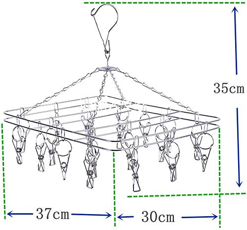 ROLLYWARE 100% Stainless Steel Hangers with Clips, Portable Clip Hangers Suitable for Hanging Small Clothes, Baby Clothes, Socks, Gloves and Stockings,Cloth Dryer/Clothes Drying Stand - Image 2