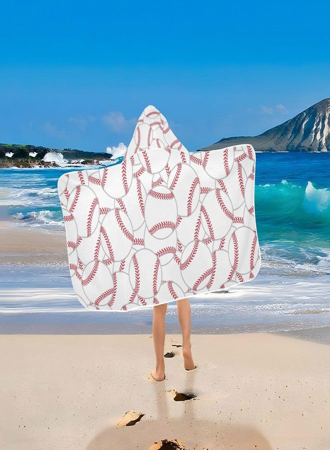 YETTASBIN Baseball Kids Hooded Bath Towel for Boys Girls, Soft Absorbent Quick Dry Hooded Towel Wrap Oversized Breathable Toddler Shower Pool Beach Towel with Hood - Image 5