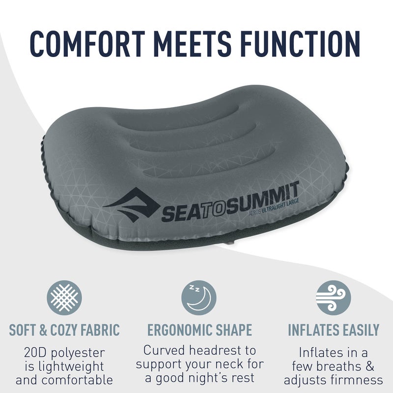 Sea to Summit Aeros Ultralight Inflatable Camping and Travel Pillow, Large (17.3 x 12.6), Aqua - Image 5