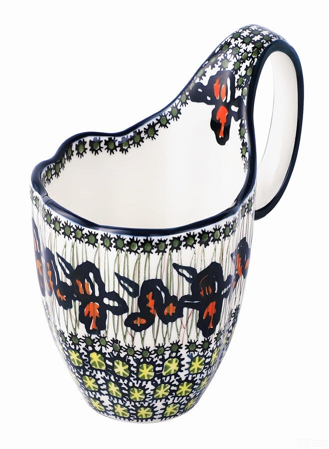 ALMA 2026 Updated Soup Bowls With Large Loop Handles, 18oz Handpainted Flower Soup Cups Microwave & Oven Safe, Decorative Ceramic Cereal Bowls For Soup,Fruits,Chili,Ice cream,Snack-Orange Irene Theme - Image 1