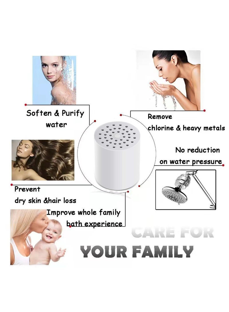4 Packs 15 Stage Universal Shower Filter Cartridges Chlorine Filter Hard Water Filter Water Softener Showerhead Filter Water Filter For Shower Head  - Image 4