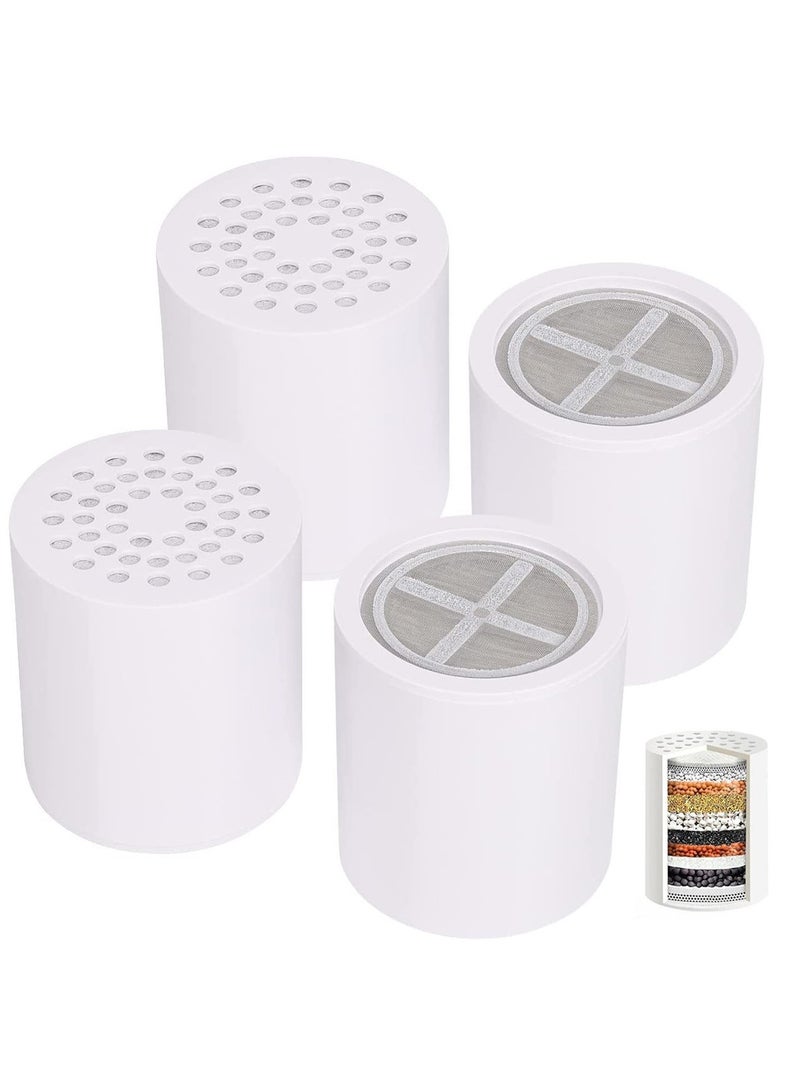 4 Packs 15 Stage Universal Shower Filter Cartridges Chlorine Filter Hard Water Filter Water Softener Showerhead Filter Water Filter For Shower Head  - Image 1