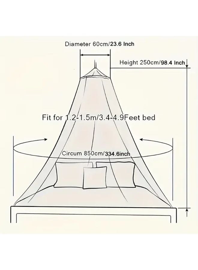 Blue Elegant Lace Dome Mosquito Net Bed Tent With Round Top And Mesh Design - Image 3