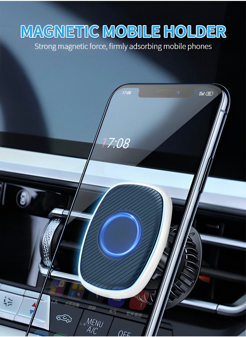 Magnetic Phone Holder for Car, Universal Car Phone Holder Mount with Super Strong Magnet for iPhone MagSafe Samsung and More Cell Phones