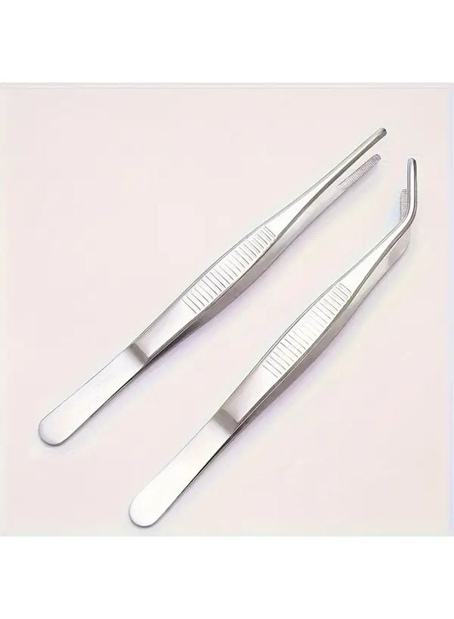 2pcs Precision Stainless Steel Tweezers For DIY Crafts Jewelry Beading Lab Sampling Nail Art - Image 5