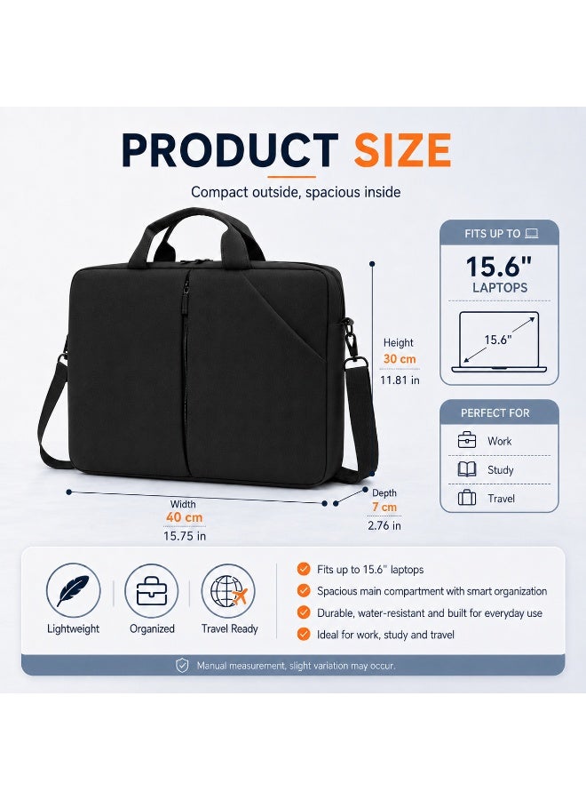 QIYUE 15 Inch Waterproof Laptop Bag, Compatible with MacBook Air 15.3 2025 A3241 & M2/M3/M4 Pro 15 Inch, also fits 15-15.6 Inch Lenovo Xiaoxin Pro 15, HP Pavilion 15, Dell XPS 15, Samsung Galaxy Book 15, Huawei MateBook 15 Ultra-Thin Notebook Handbag Briefcase Sleeve - Image 2