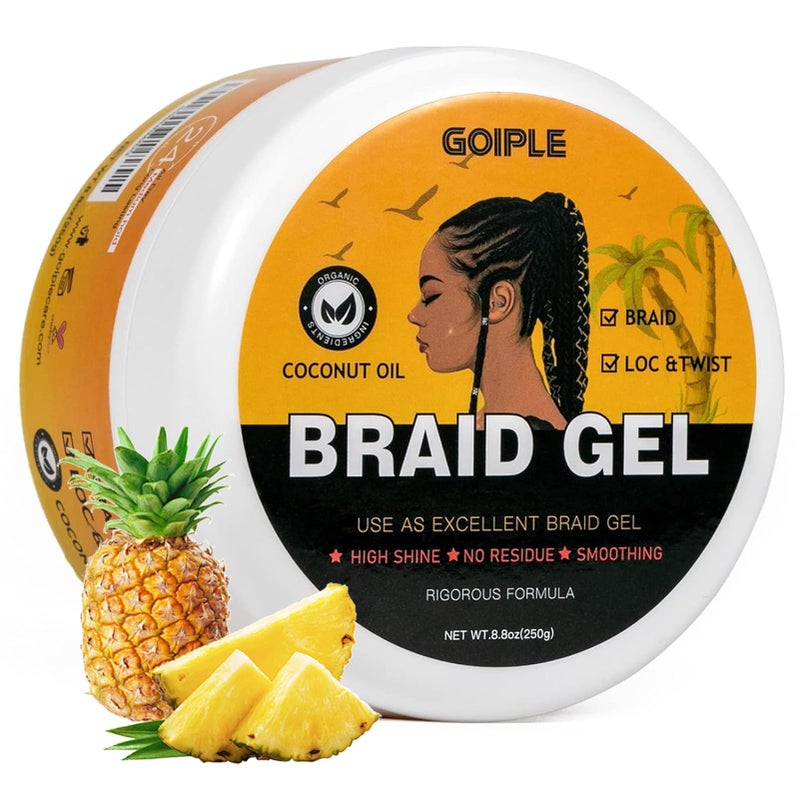 Goiple 8.8OZ Strong Hold Braiding Gel for Twists, Locs, Cornrows - Tames Frizz, High Shine, No Flake, Easy Edge Control - Image 1