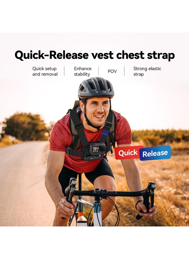 SYOSI Chest Mount Harness Chest Strap with, Adjustable Chest Strap, Breathable Material, for DJI osmo and More Action Cameras  - Image 3