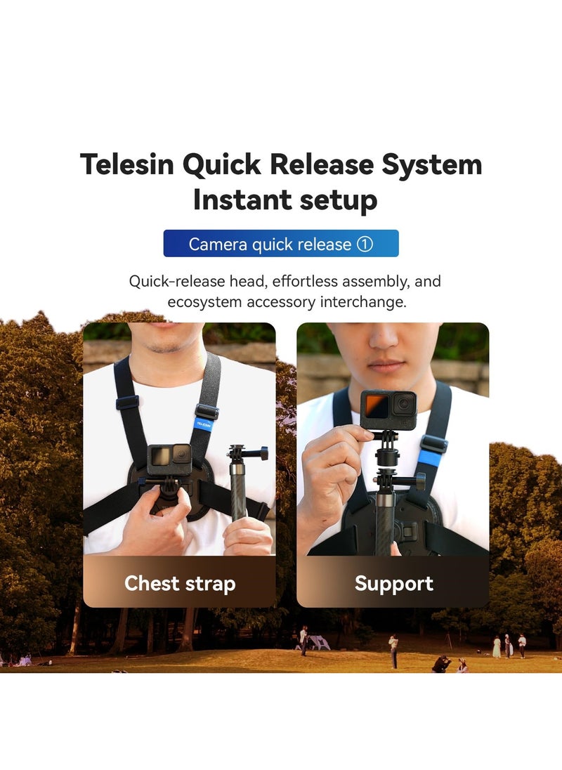 SYOSI Chest Mount Harness Chest Strap with, Adjustable Chest Strap, Breathable Material, for DJI osmo and More Action Cameras  - Image 4