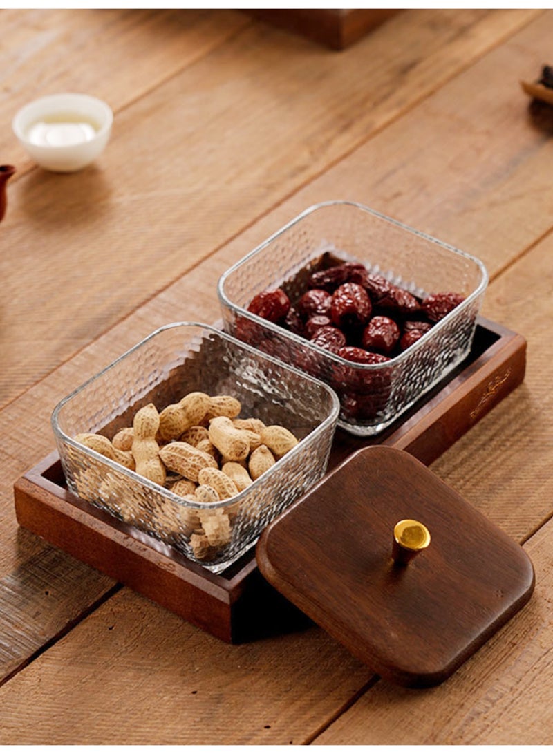 Vonqu Wood Grain Fruit Plate – Versatile Serving Tray for Dried Fruits, Nuts, Candy, Cookies, Chips, and Party Snacks - Image 2