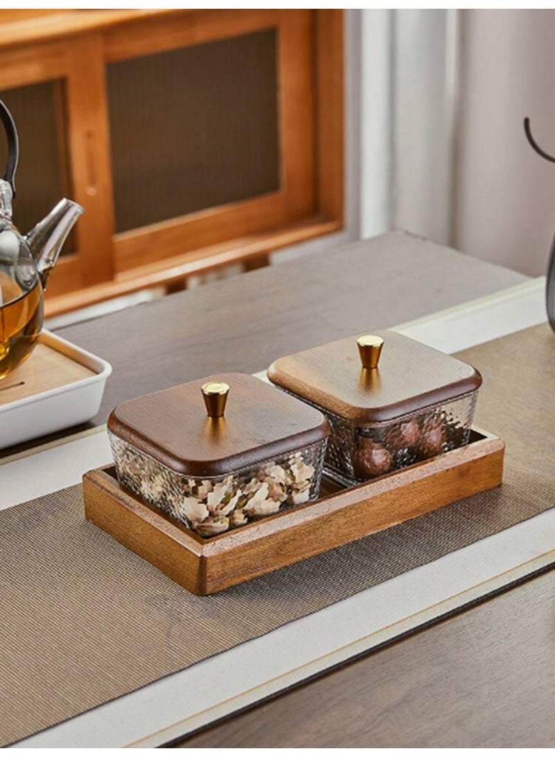 Vonqu Wood Grain Fruit Plate – Versatile Serving Tray for Dried Fruits, Nuts, Candy, Cookies, Chips, and Party Snacks - Image 3