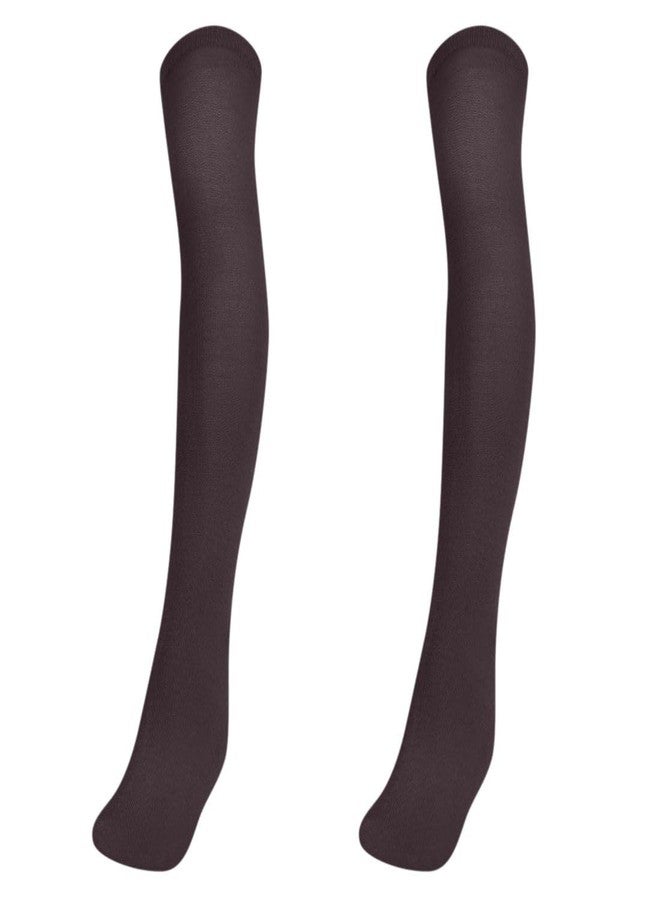 MUKHAKSH (Pack of 2 Pairs Girls Kids Cotton Thigh High Thigh Length upto the thigh Mid Thigh Long Brown Stocking Socks, 9-10 Years - Image 1