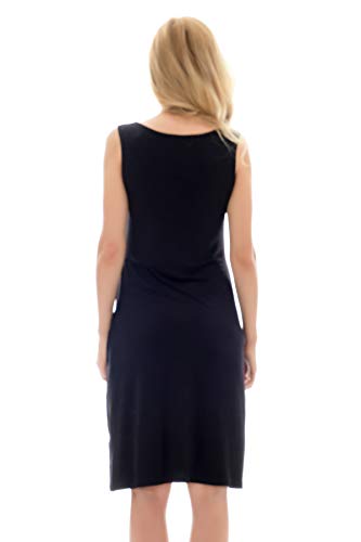 Bearsland Women's Sleeveless Maternity Dress Nursing Breastfeeding Dress with Pockets,Black,s - Image 5
