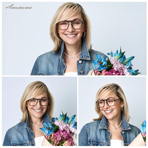 AMOMOMA 3 Pack Trendy Aviator Reading Glasses for Women Men Stylish Square Blue Light Blocking Readers AM6164 Mix (+2.00 Magnification Strength) - Image 2