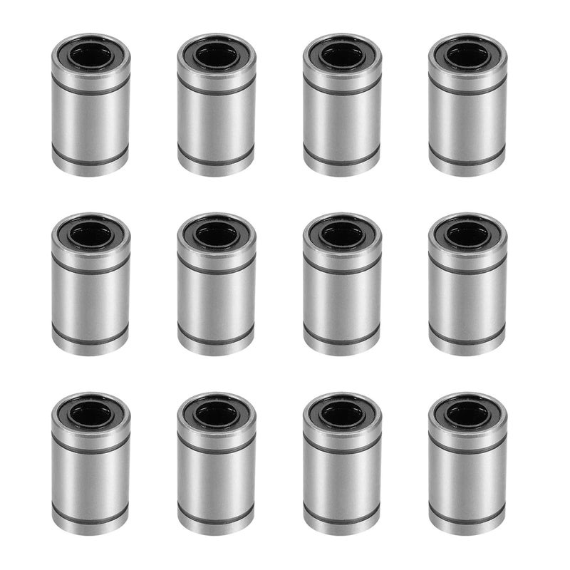 Edoneery 12 Pcs LM8UU Linear Ball Bearings, 8mm Bore Dia, 15mm OD, 24mm Length with Double Side Rubber Seal Great for CNC, 3D Printer - Image 1