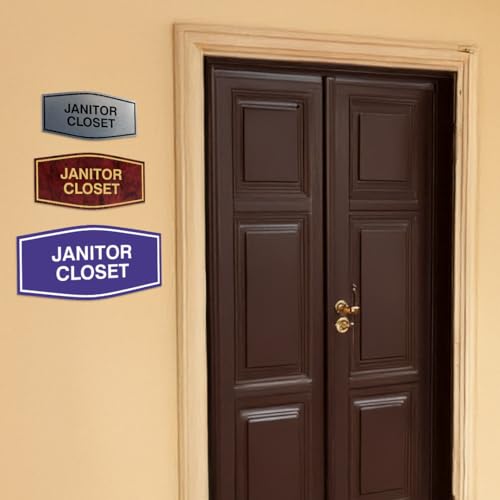 All Quality Fancy Janitor Closet Sign (Brushed Silver) - Small - Image 5