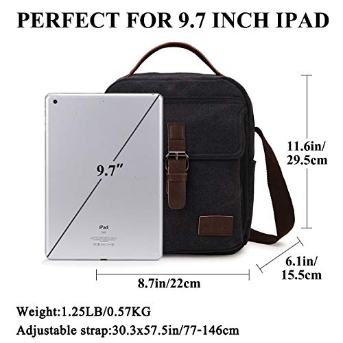 RAVUO Mens Messenger Bag Small Canvas Shoulder Bags Travel Bag Man Purse Crossbody Bags for Work and Business Black - Image 2