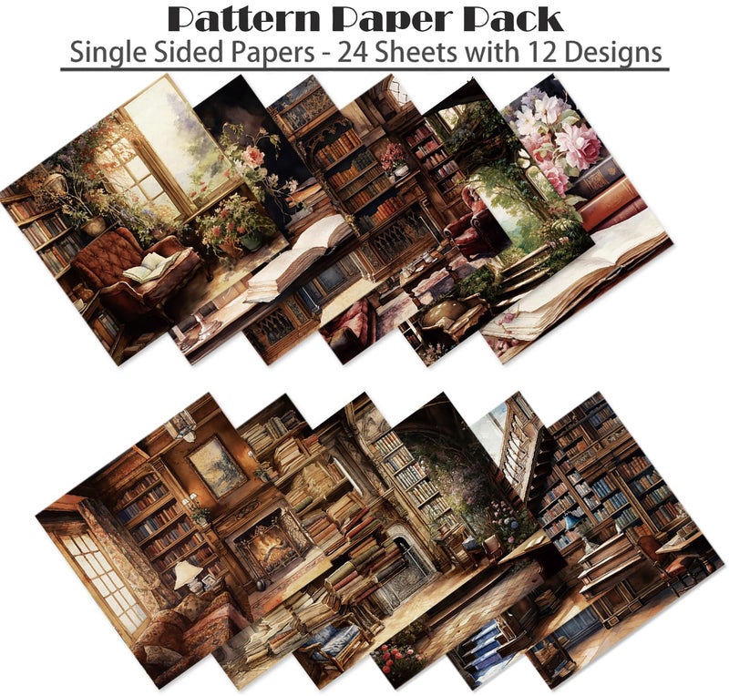 YASMEN Vintage Scrapbook Paper Pad, 6x6 Single-Sided Cardstock Paper Pads for Card Making, Journals, Planner, DIY Envelopes, Greeting Cards, Gift Card, Decorative Art Craft -24 Sheets - Image 3