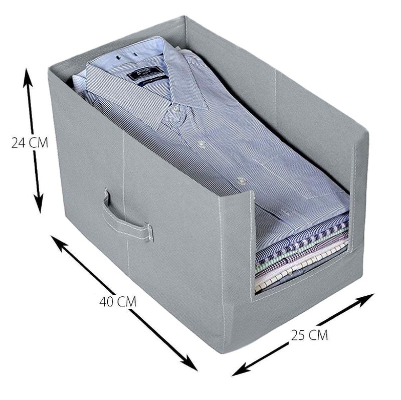 Kuber Industries Kuber Industries NonWoven 6 Pieces Shirt Stacker Wardrobe Organizer Grey Blue CTKTC22577  - Image 3