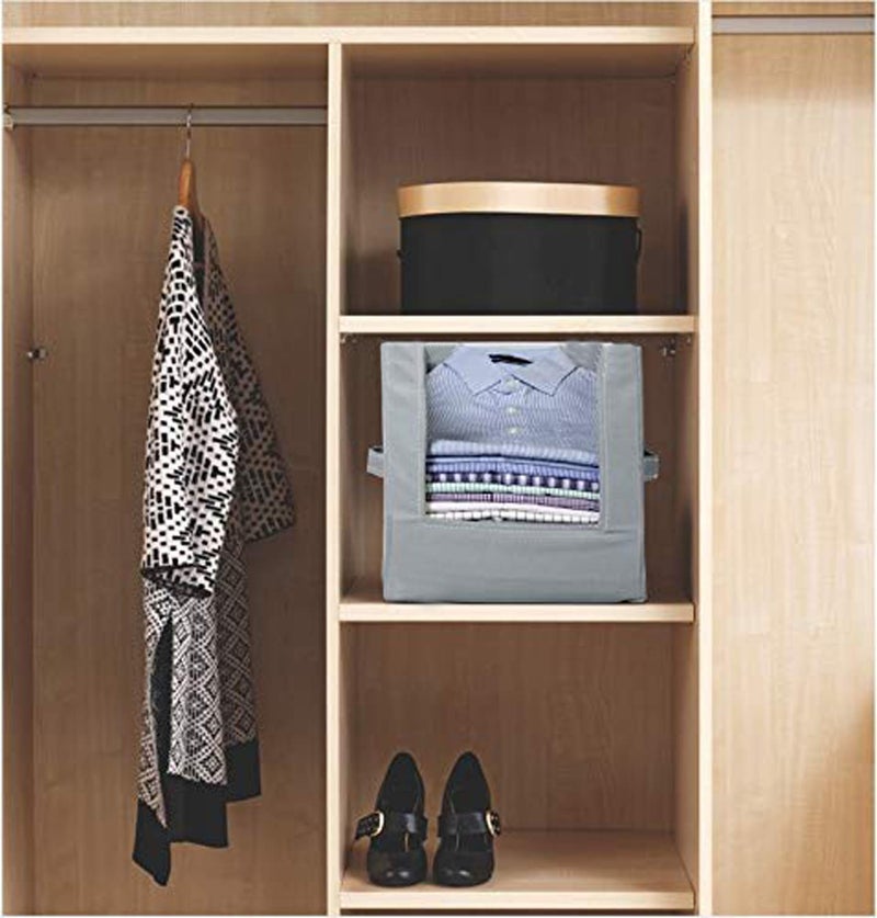 Kuber Industries Kuber Industries NonWoven 6 Pieces Shirt Stacker Wardrobe Organizer Grey Blue CTKTC22577  - Image 4