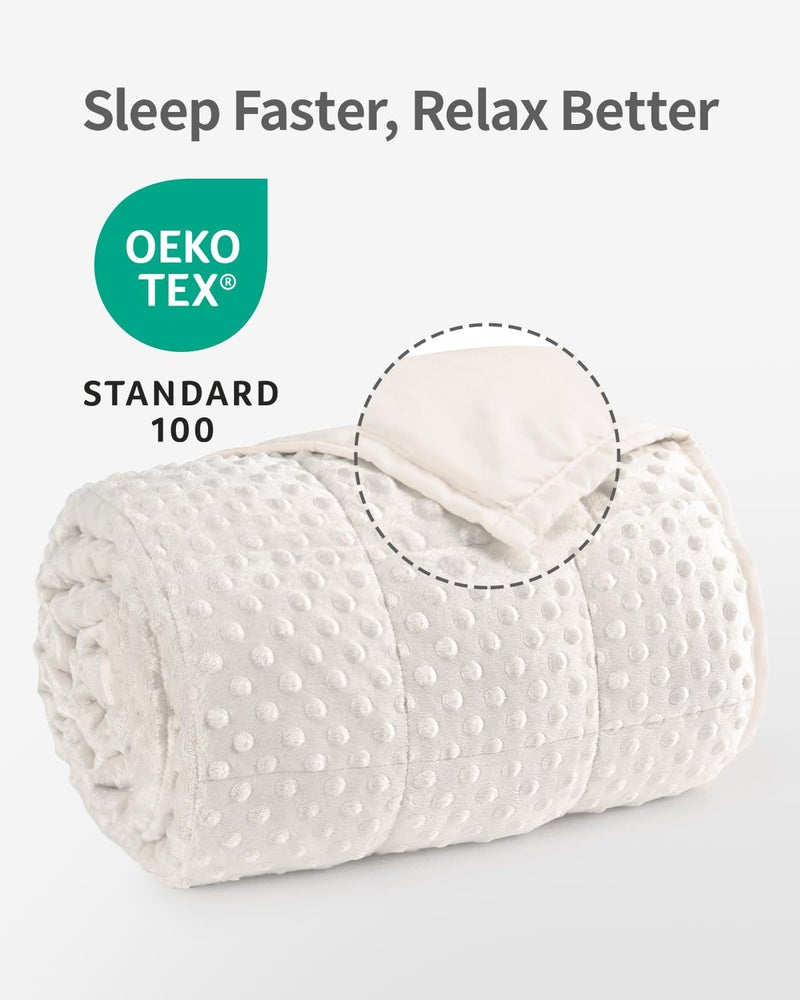 Mr. Sandman Weighted Blanket for Adults, Heavy Blanket for Woman, Man Sleeping/Calm, Soft and Cozy Weighted Throw Blankets, Machine Washable, 48 x 72in, 15 lbs, White - Image 3