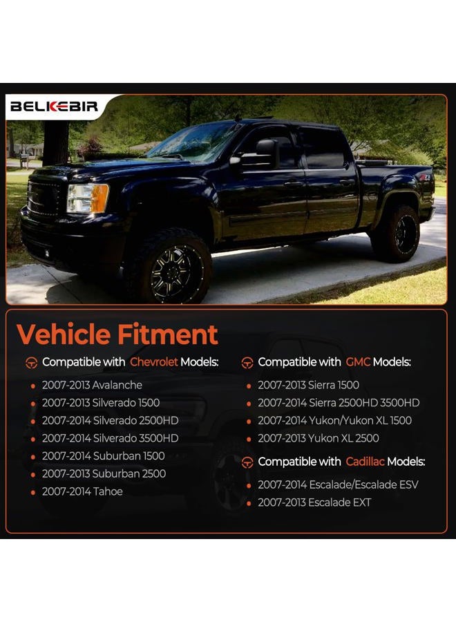 BELKEBIR 4 PCS Black Exterior Door Handle Front Rear Driver Passenger Compatible with 2007-2014 Chevy Silverado Suburban Avalanche Tahoe, GMC Sierra Yukon, Escalade Replaces 20828258, 22738721, 25960525 - Image 2