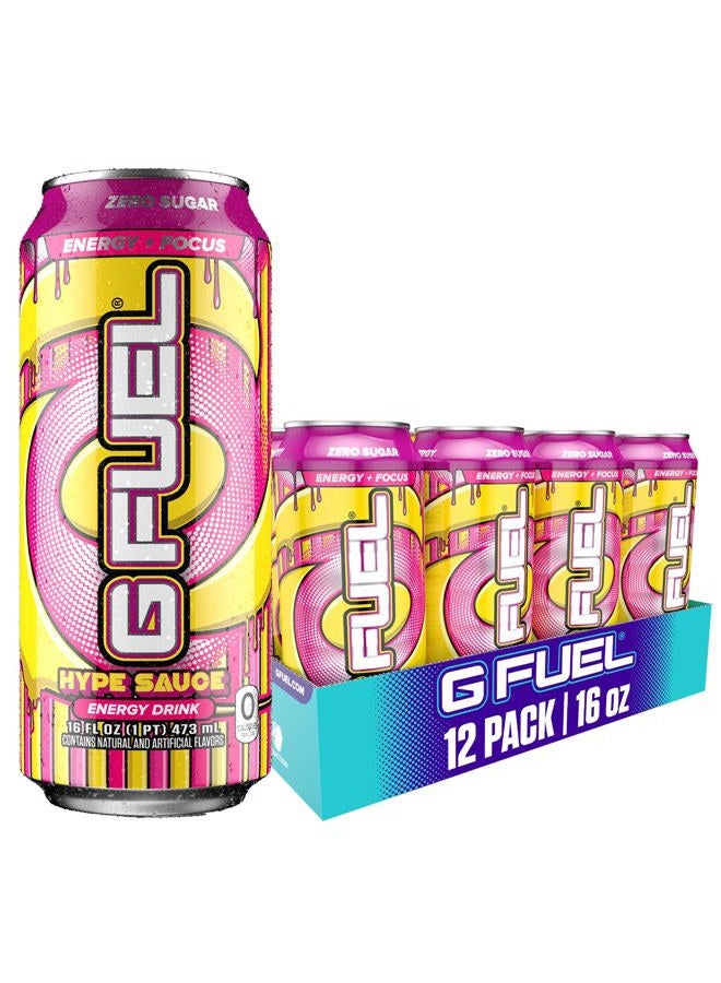 G Fuel مشروب الطاقة هايب صوص، مشروبات صحية وخالية من السكر، صفر سعرات حرارية، 300 ملغ من الكافيين لكل علبة غازية، بنكهة التوت والليمون، تركيز أمينو، مزيج من الفيتامينات ومضادات الأكسدة - عبوة من 12 قطعة - Image 1