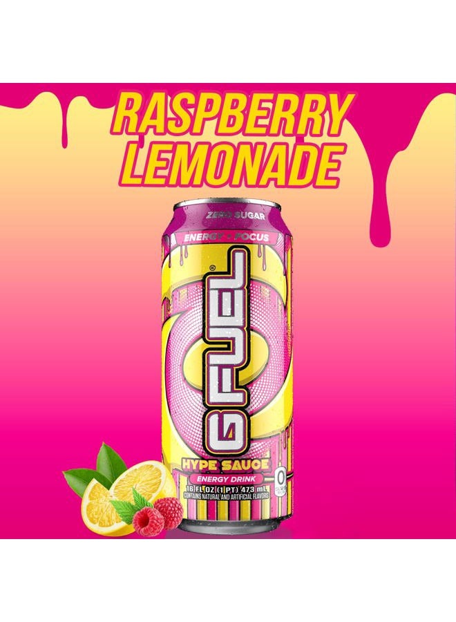 G Fuel مشروب الطاقة هايب صوص، مشروبات صحية وخالية من السكر، صفر سعرات حرارية، 300 ملغ من الكافيين لكل علبة غازية، بنكهة التوت والليمون، تركيز أمينو، مزيج من الفيتامينات ومضادات الأكسدة - عبوة من 12 قطعة - Image 2