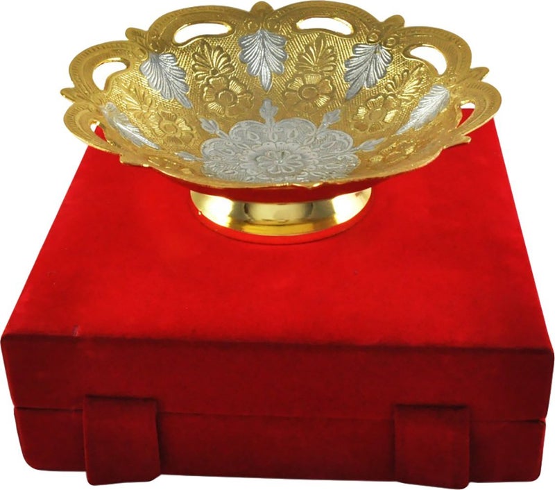 JAIPUR ACE Metal Snack Bowl, 1-Pieces, Gold - Image 1