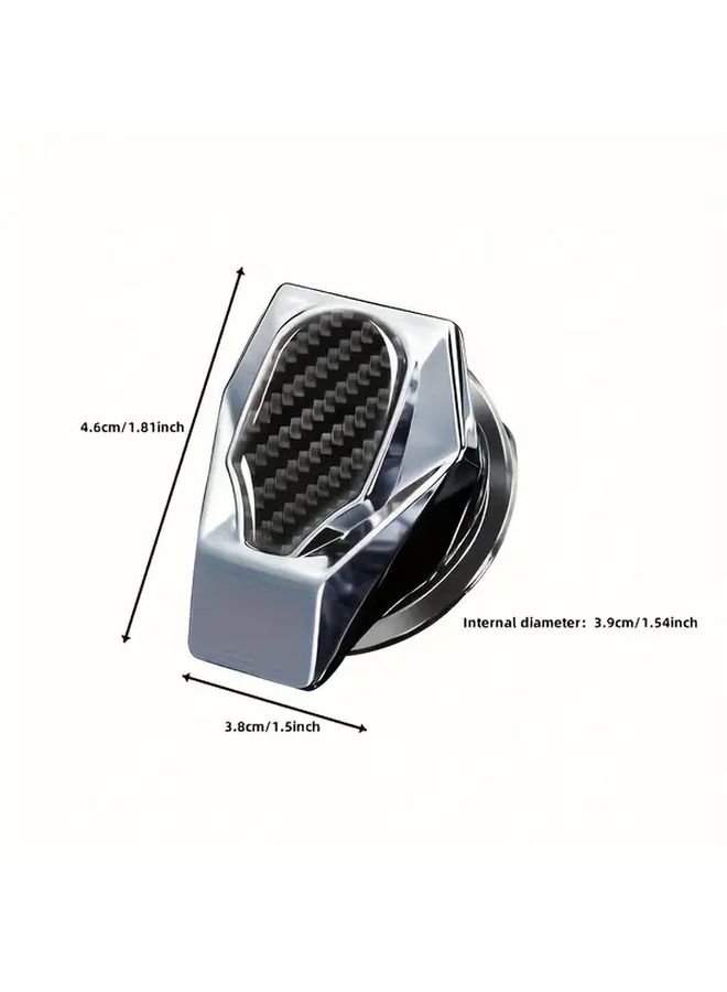 1 Button Start Car Interior Protection Cover Hidden Start Button Cover With Rotating Decorative Knob Non Textile Material Silvery Fit For Most Vehicles Easy Installation No Electricity Needed Car Accessories Vehicle Starting System Sleek Glossy Finish Textured Surface - Image 2