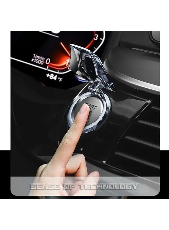 1 Button Start Car Interior Protection Cover Hidden Start Button Cover With Rotating Decorative Knob Non Textile Material Silvery Fit For Most Vehicles Easy Installation No Electricity Needed Car Accessories Vehicle Starting System Sleek Glossy Finish Textured Surface - Image 4