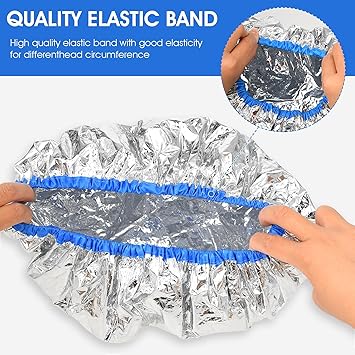 3 Pack Hair Cap Hair Dye Cap Heat Cap for Deep Conditioning Aluminum Foil Shower Caps Reusable Hair Cap for Oil Treatment Hair Dye Cap For Home Salon  - Image 3