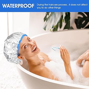 3 Pack Hair Cap Hair Dye Cap Heat Cap for Deep Conditioning Aluminum Foil Shower Caps Reusable Hair Cap for Oil Treatment Hair Dye Cap For Home Salon  - Image 4