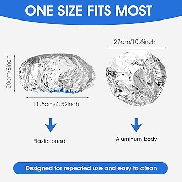 3 Pack Hair Cap Hair Dye Cap Heat Cap for Deep Conditioning Aluminum Foil Shower Caps Reusable Hair Cap for Oil Treatment Hair Dye Cap For Home Salon  - Image 2