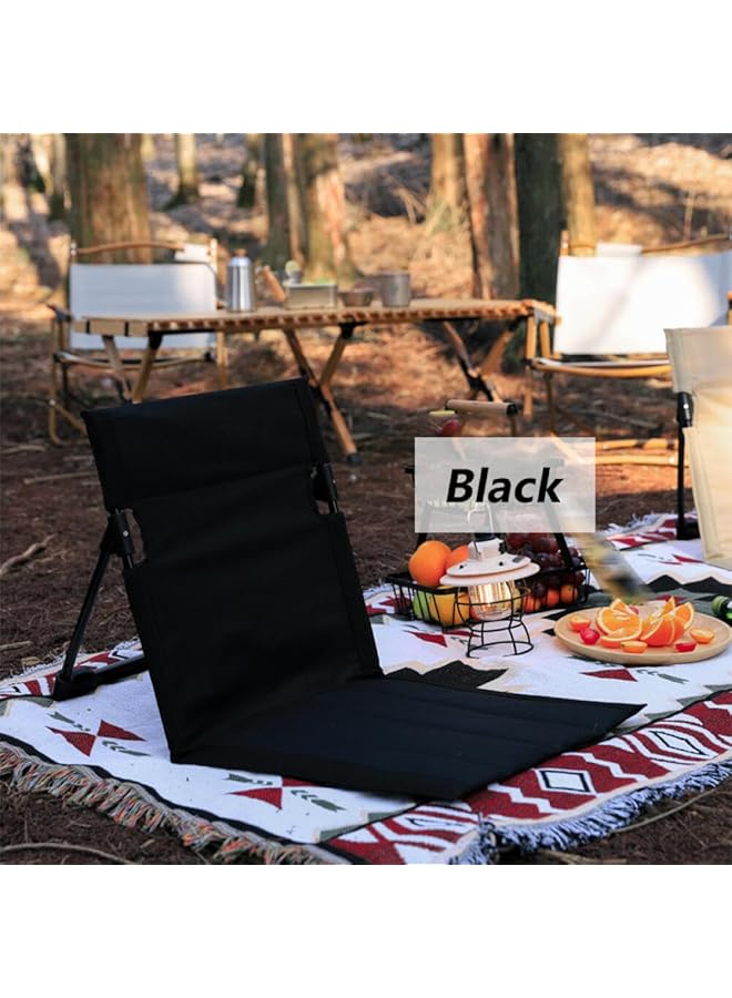 Goodern Folding Chaise Lounge Chair with Adjustable Backrest Outdoors Beach Lounger with Carry Bag Portable Sun Tanning Chairs Cozy Reclining Lounge Chair for Outside Yard Patio Pool Deck Black - Image 2