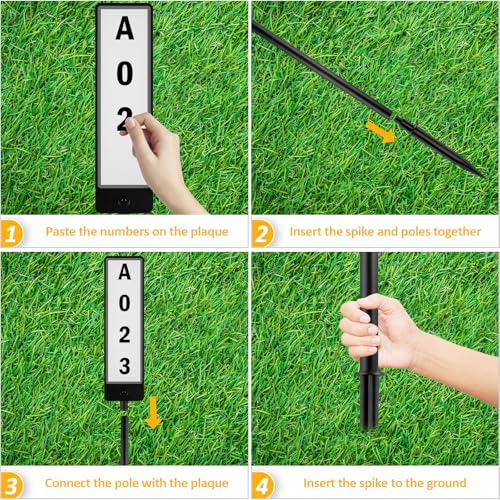 T-SUNUS Solar House Numbers for Outside, Double Sided Address Sign Vertical LED Illuminated Lighted Plaques IP65 Waterproof Driveway Marker Street Signs for Home Yard Warm/Cold White - Image 5
