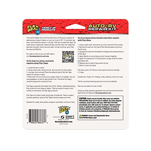 Flex Seal Auto/RV Repair Kit, Super Strong, Waterproof, Rubberized, UV Resistant, Car, Truck, Motorcycle, Seal and Patch, Bond and Repair, Quick Fix for Rips and Tears - Image 2