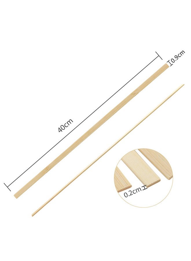 بليلي 60 قطعة من أعواد الخيزران الخشبية للحرف اليدوية، أعواد طويلة جدًا للحرف اليدوية (طول 15.7 بوصة × عرض 3/8 بوصة) - Image 2