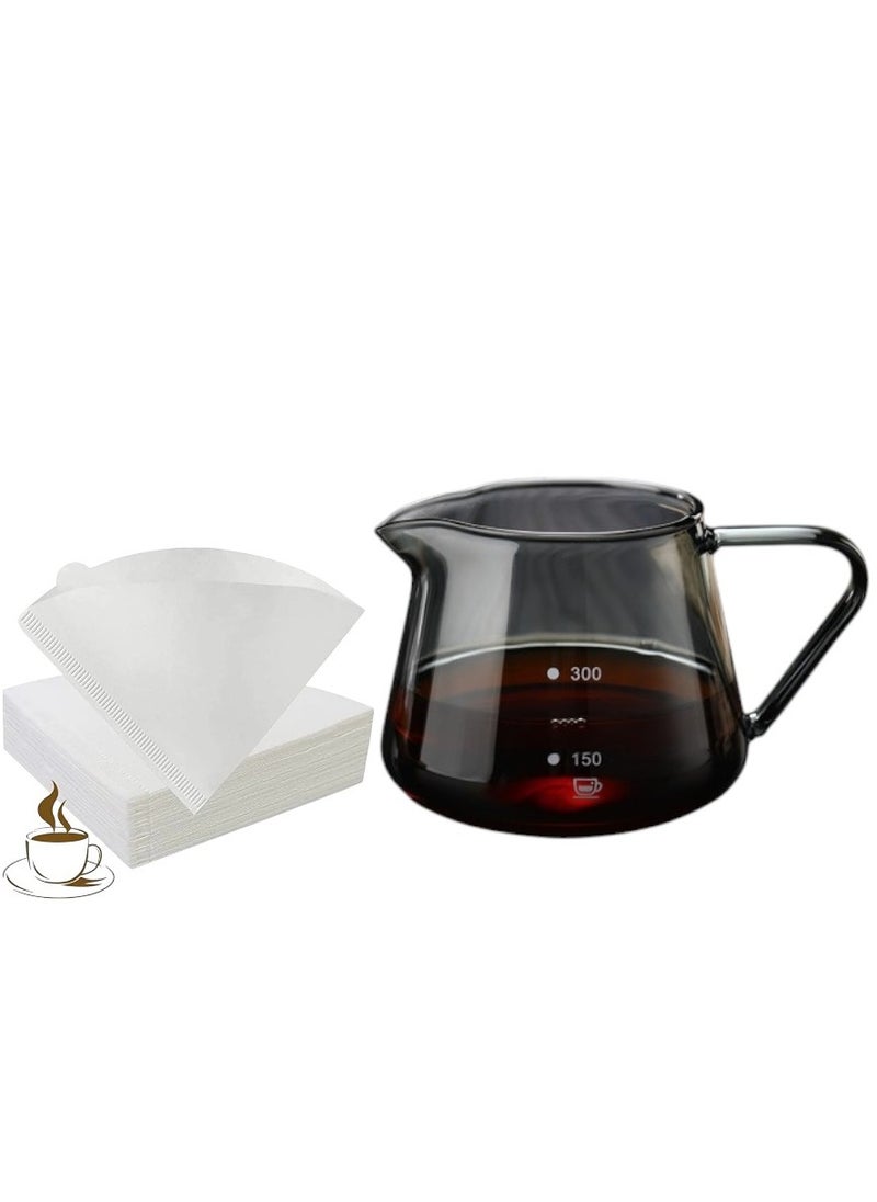 رانك  سيرفر أسود شفاف V60 للقهوة المتخصصة 01 مع فلتر ترشيح ابيض 01  - Image 1