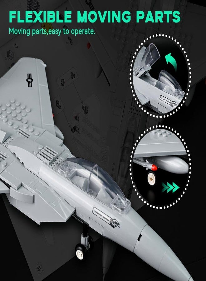 ArtorBricks Air Force Series F-15 Eagle Fighter Airplane Military Building Set Adult Gift.Including Model Display Rack (223 Pieces) - Image 5