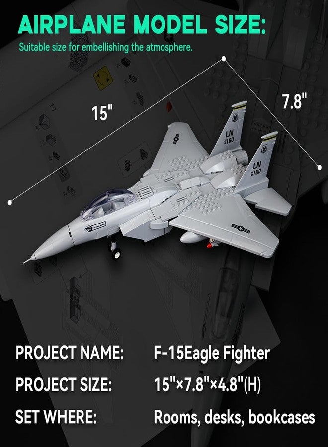 ArtorBricks Air Force Series F-15 Eagle Fighter Airplane Military Building Set Adult Gift.Including Model Display Rack (223 Pieces) - Image 2