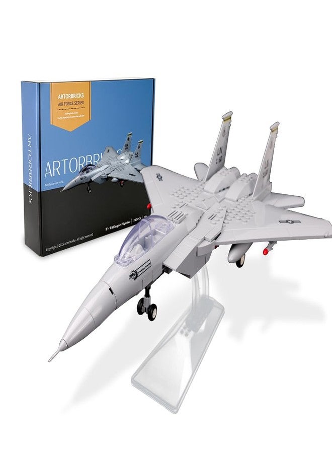 ArtorBricks Air Force Series F-15 Eagle Fighter Airplane Military Building Set Adult Gift.Including Model Display Rack (223 Pieces) - Image 1