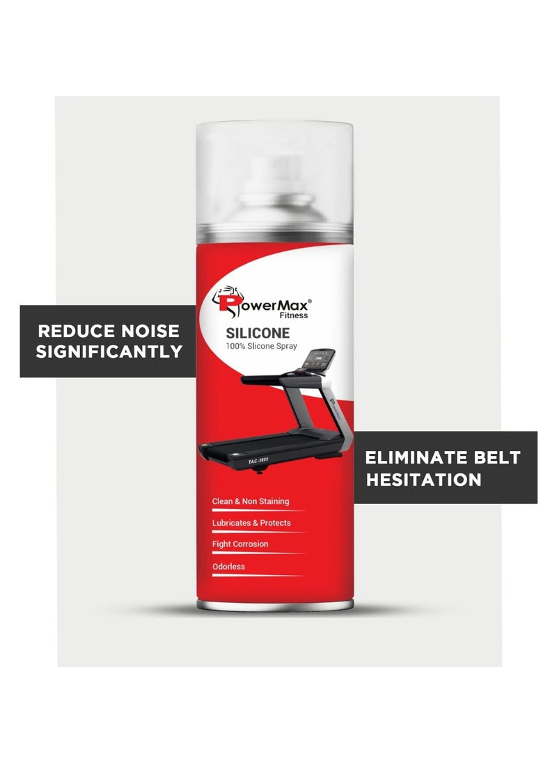 Fitness® Pms-500S Multi-Purpose 100% Pure Silicone Treadmill Spray Lubricant Oil, Full Belt Width Lubrication, No Odor & No Propellants, Nozzle Cap For Easy Application For All Treadmills