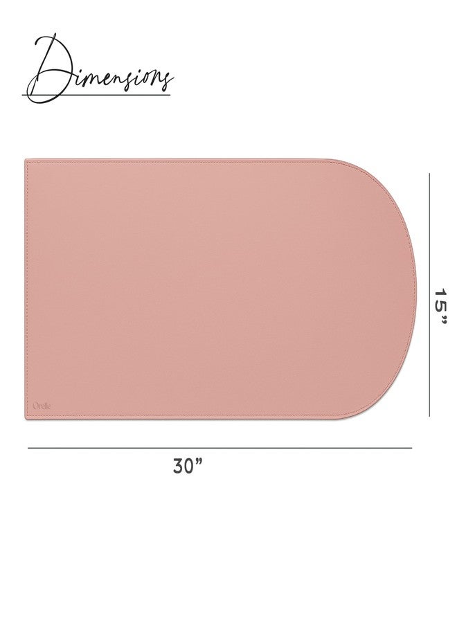 Orelle Arch Pink Desk Mat | Vegan Leather Desk Mat for Keyboard and Mouse, Laptop, Makeup Vanity | Computer Desk Pad Mat | Office Desk Cover Mat | Desk Blotter Mat | 30 x 15” | Dusty Rose - Image 2