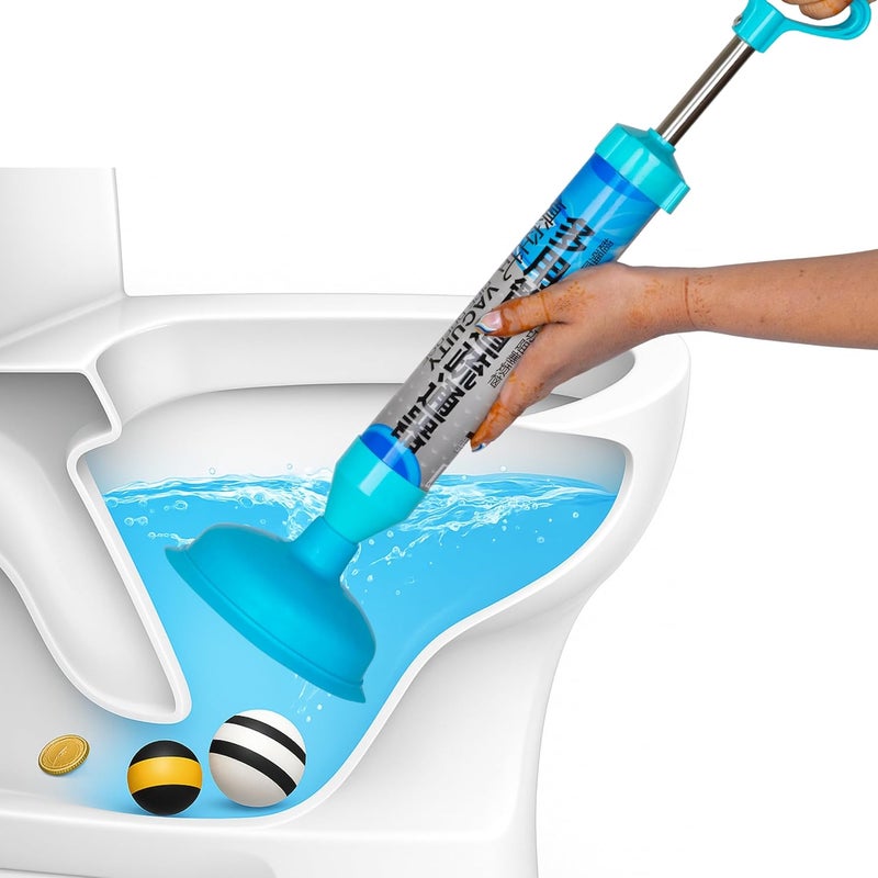 ARUP مضخة مرحاض قوية عالية الضغط متعددة الاستخدامات لتنظيف المجاري، الحمام، المطبخ، المرحاض الغربي، الدش، الأحواض، مزيل الهواء سهل التنظيف وسهل التخزين. (لون أزرق) - Image 2