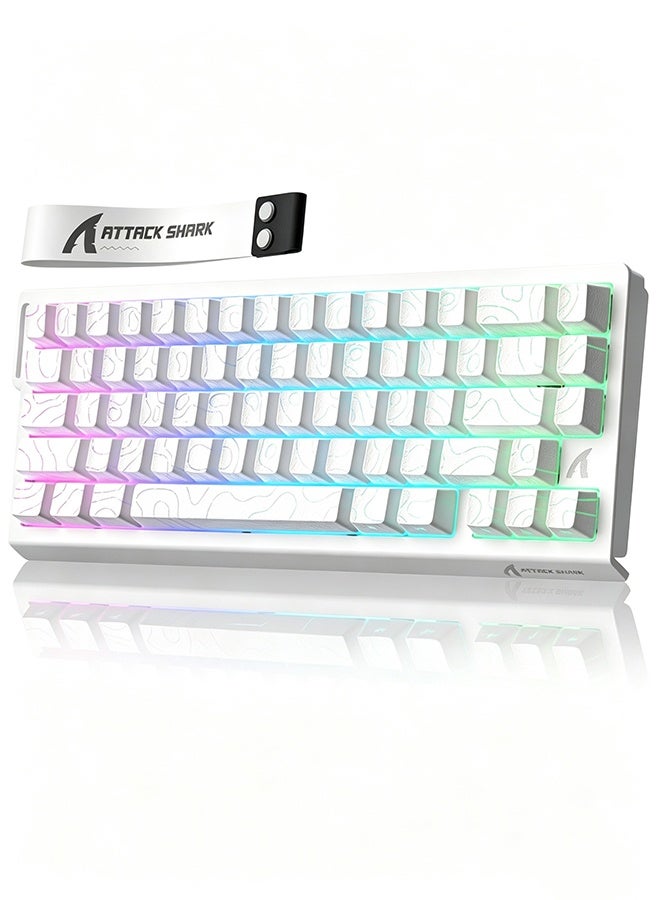 X68 HE Rapid Trigger Mechanical Gaming Keyboard 60% Wired with Adjustable Actuation,Hall Effect Magnetic Switch,8KHz Polling Rate,RGB Backlit,Top Mount,Side Printed Keycap(White Contour)