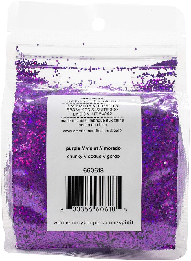 We R Memory Keepers We R Spin It Chunky Glitter, 10oz/283.5g - Sparkly Purple Glitter Flakes for Crafts, Resin Art, Slime Making, DIY Projects - Bulk Size in Resealable Bag - Image 2